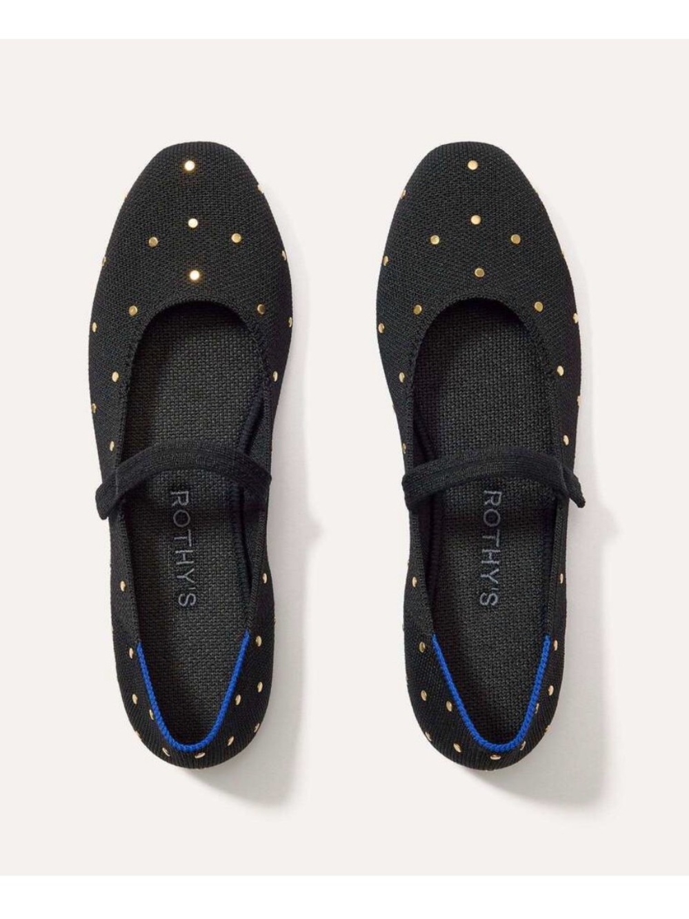 Rothy's The Square Mary Jane Flats in Black Studded size 7